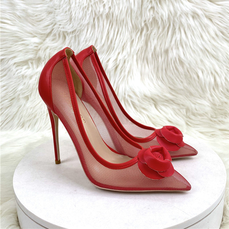 Scarlet Rose Embellished High Heels
