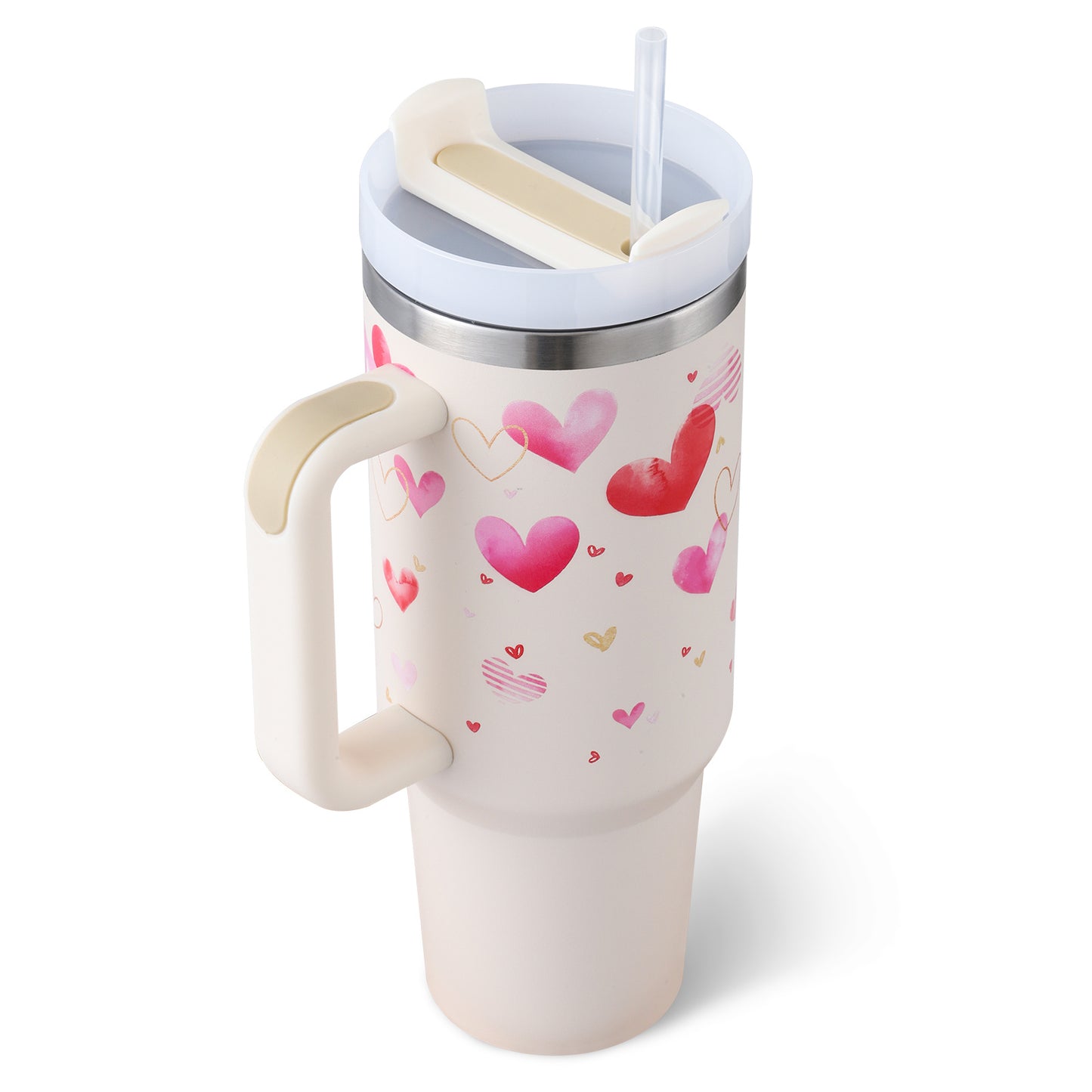 Tumbler With Handle Straw Insulated