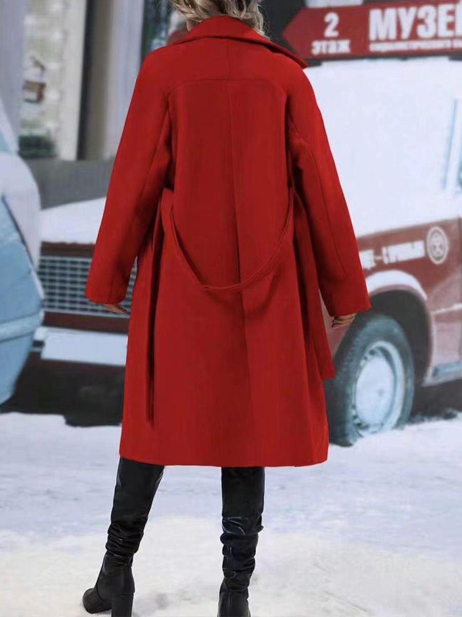  Buy winter solid color long jacket