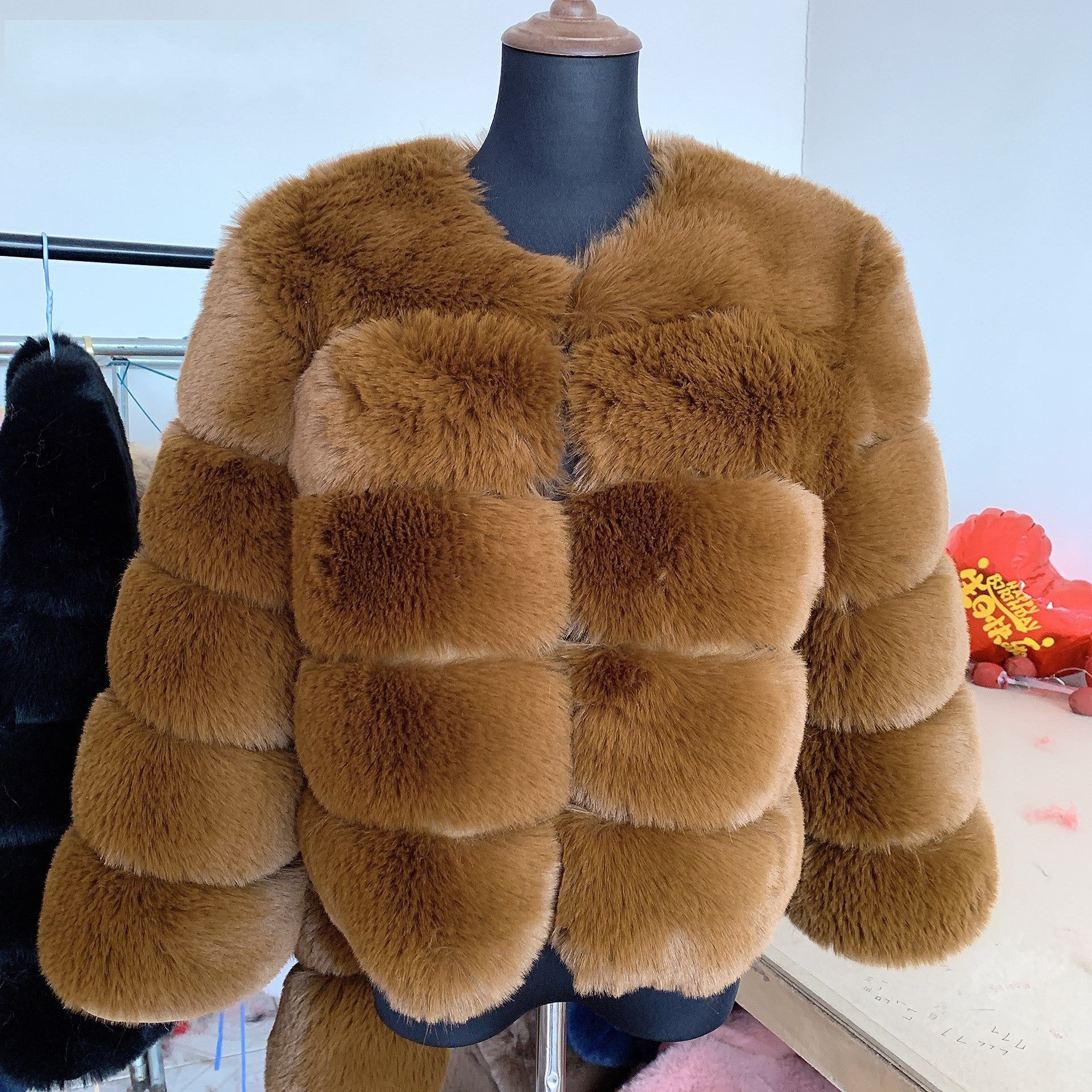 Buy soft leisure faux fur coat.