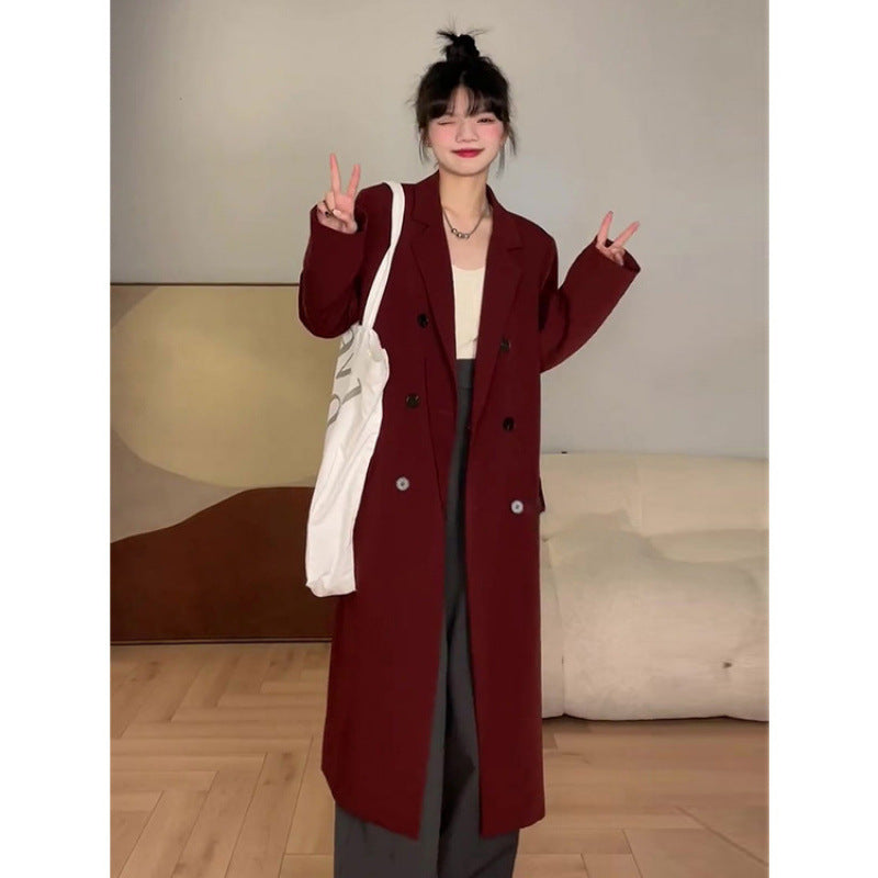 Burgundy women coat