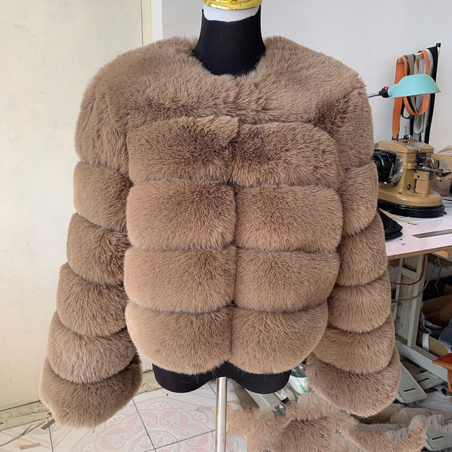 Latest cozy faux fox coat