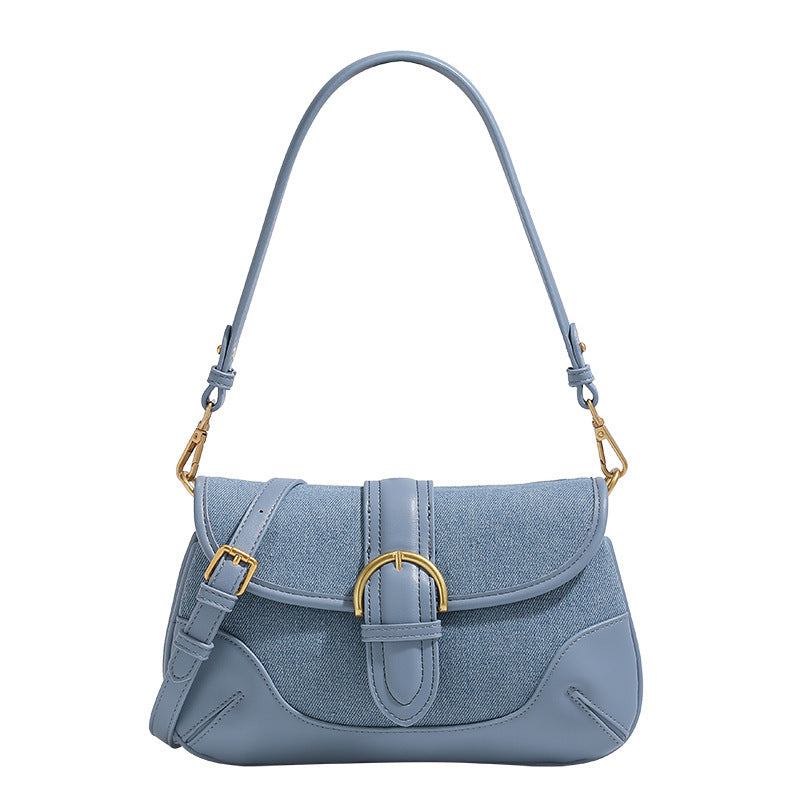 Buy fashionable denim blue bag 