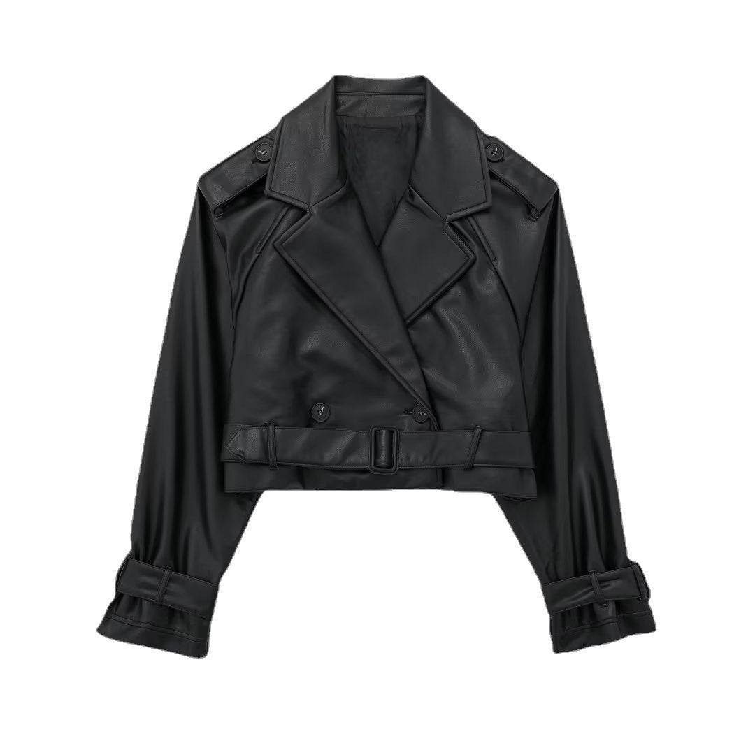 Premium textured leather jacket close-up Buy