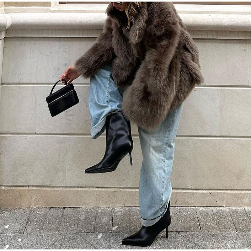  Buy fashionable warm fur women’s coat