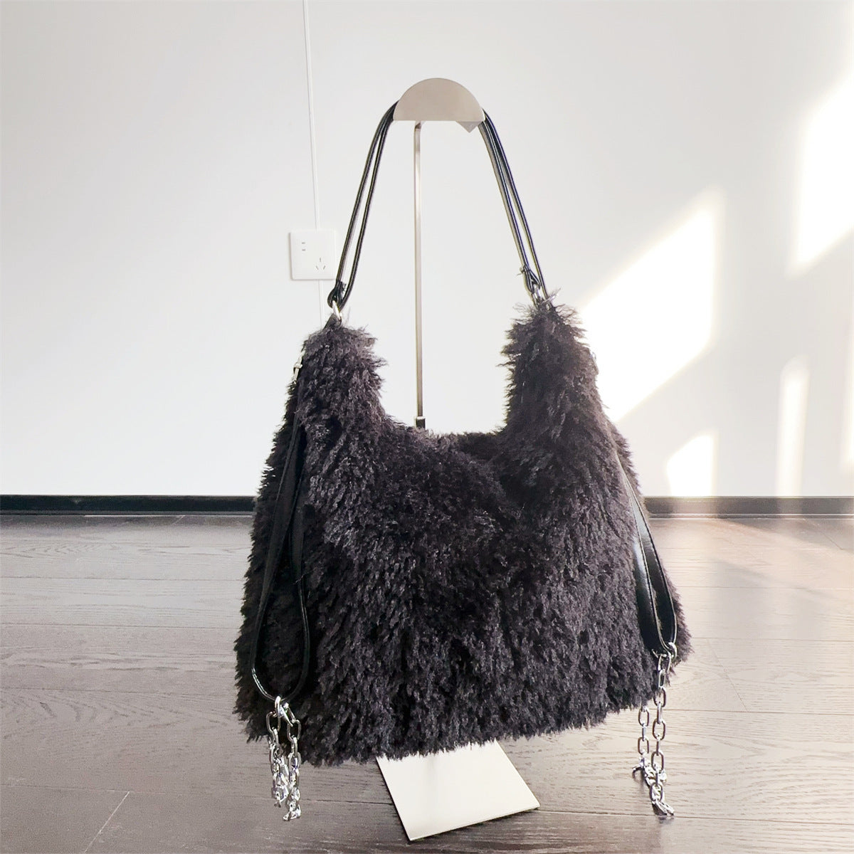 Shop Stylish fur backpack bag