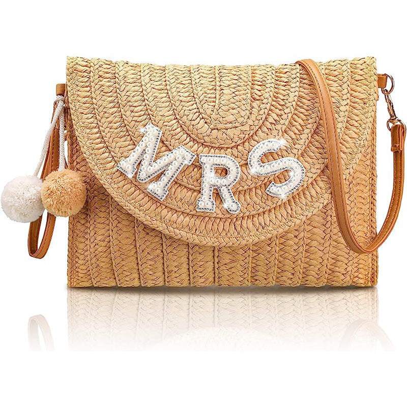 Shop bridal straw shoulder bag 