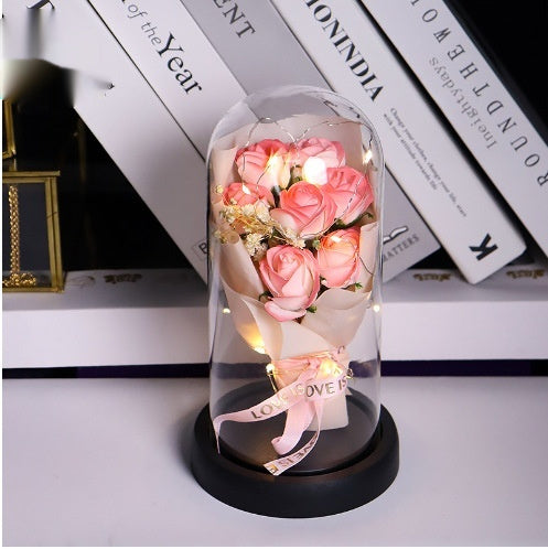 Preserved flower in lamp 