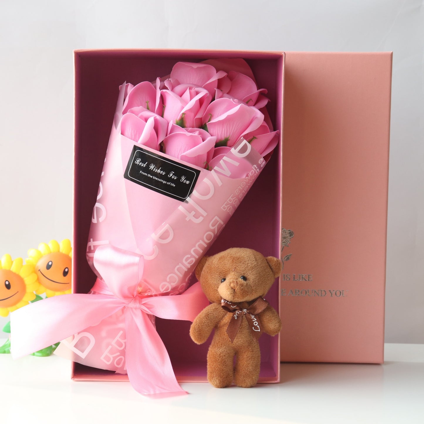 Shop rose boquet with bear 