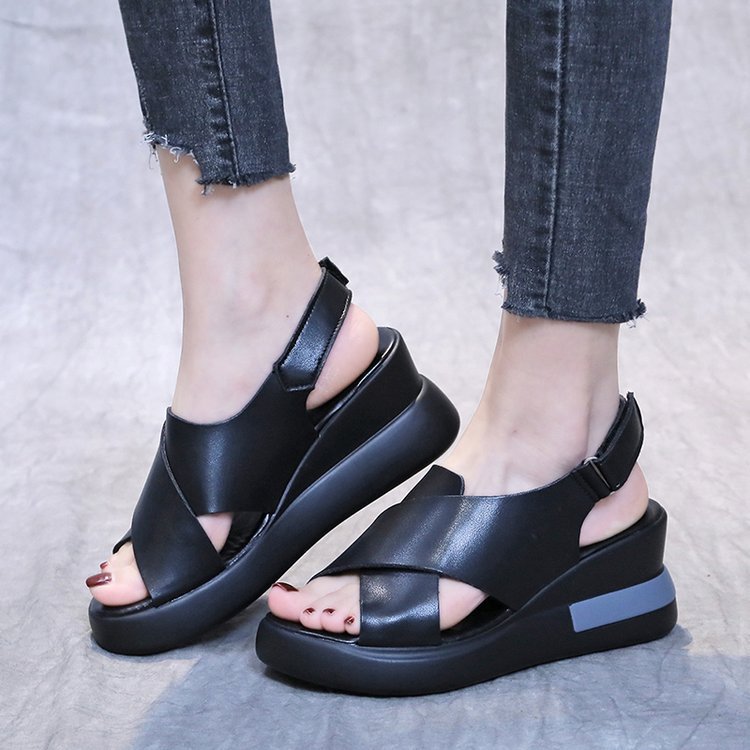 Women's Casual Peep Toe Platform Wedge Sandals