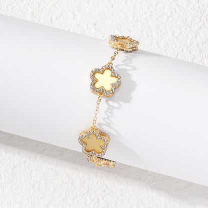 Diamond Five-pointed Star Petals Fashion Temperamental Bracelet