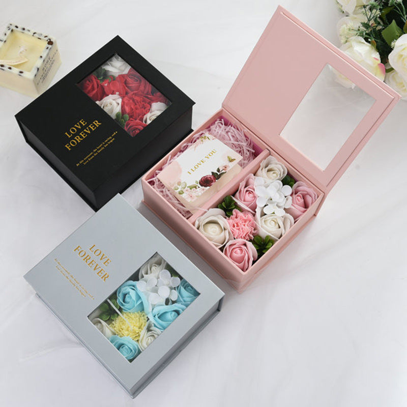 Valentine's Day Birthday Flip Love Letter Flower Box Soap Flower Suit Gift Box