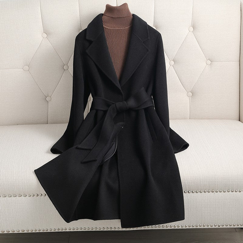 Elegant double-sided cashmere coat