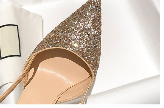 Shop glossy glittery high heels