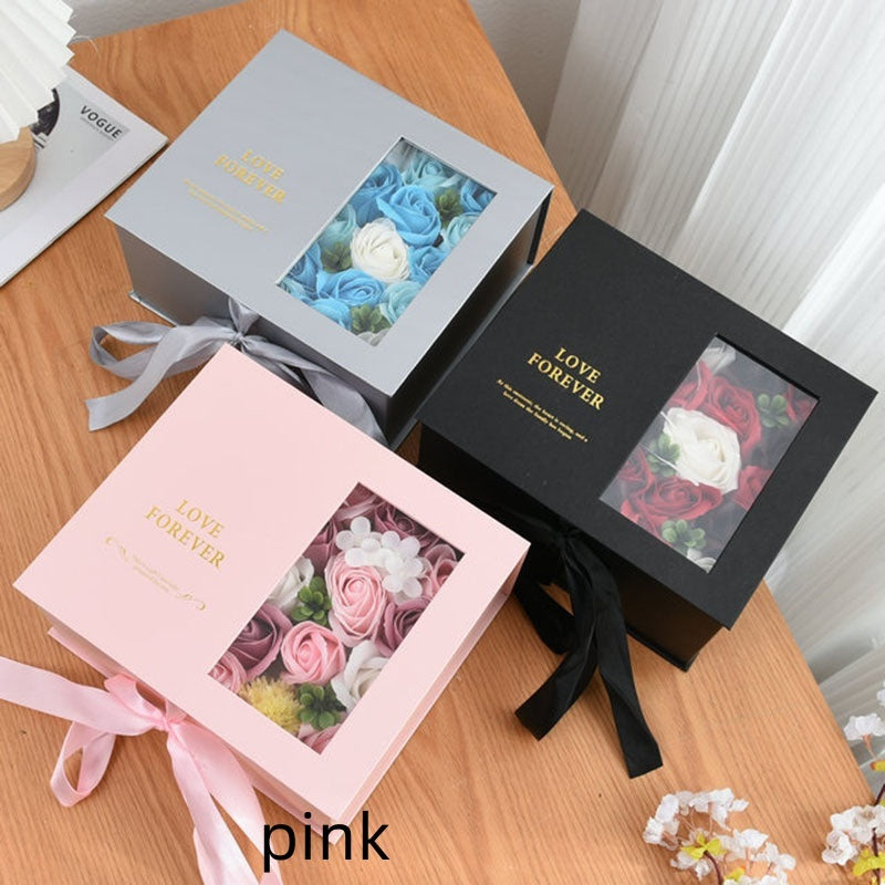 Valentine's Day Birthday Flip Love Letter Flower Box Soap Flower Suit Gift Box