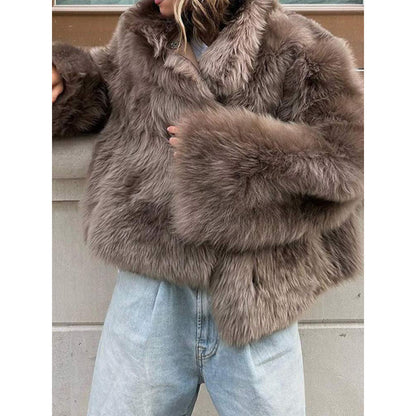 Buy stylish warm fur coat