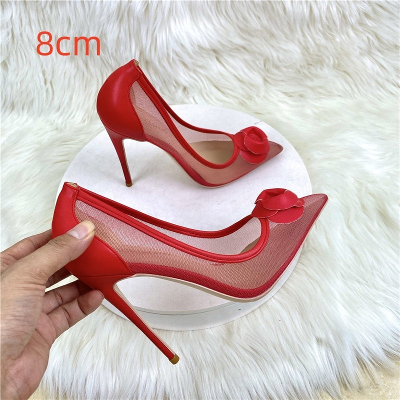 Scarlet Rose Embellished High Heels
