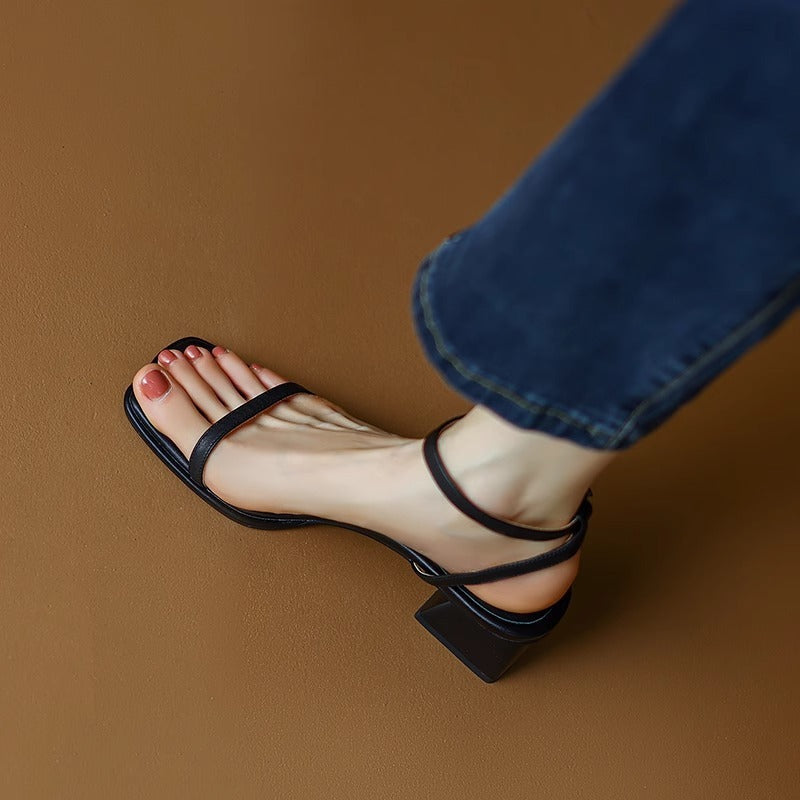 Sleek Noir Sandals