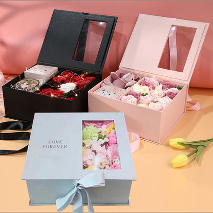 Valentine's Day Birthday Flip Love Letter Flower Box Soap Flower Suit Gift Box