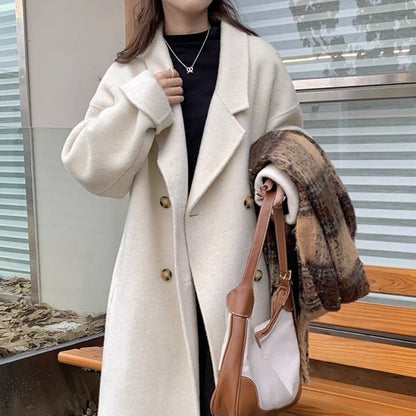 Soft oatmeal wool coat 