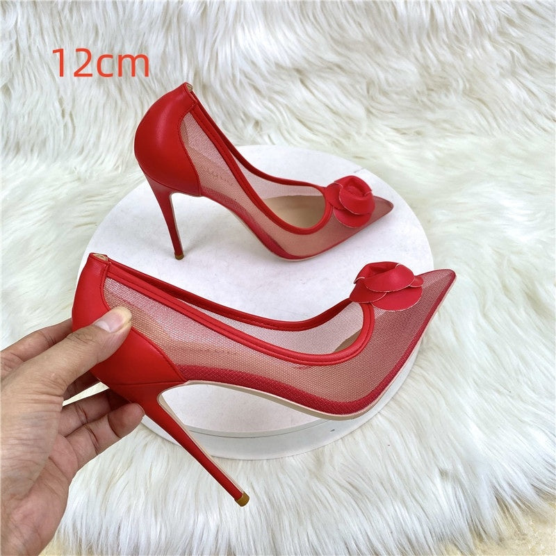 Scarlet Rose Embellished High Heels
