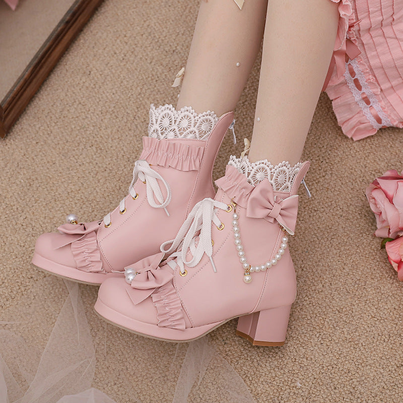 buy sweet bow beaded ankle boots