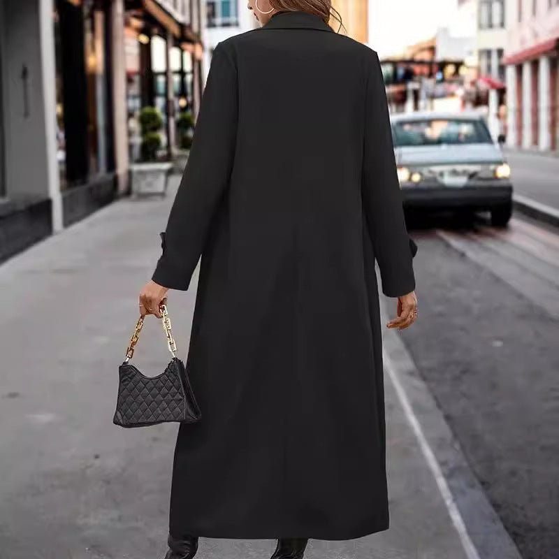 Best button long trench coat 