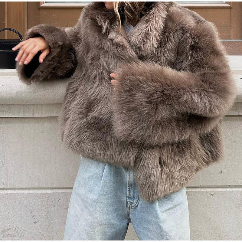 Elegant and warm fur coat.