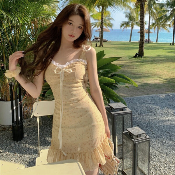 New Summer Waist Bag Hip Lotus Leaf Dress Women